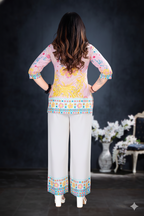 Pink Floral Print Kurta & Palazzo Co-ord Set