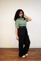 Women’s Sea Green Polo T-Shirt – Regular Fit, Half Sleeve
