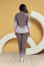 Brown Ombre Shirt & Pant Co-ord Set