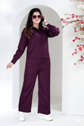 Dusty Taupe Solid Shirt & Straight-Leg Pant Co-ord Set