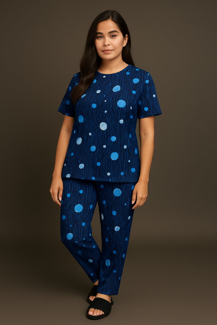 Navy Blue Polka Dot Co-ords Set