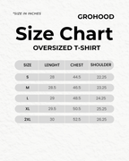 GROHOOD Oversized Blue Graphic T-Shirt for Men | Woven Stillness Back Print Tee | Premium Streetwear Cotton T-Shirt