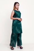 GroHood Emerald Fern Co-ord Set – Sleeveless Tunic & Wide-Leg Pants