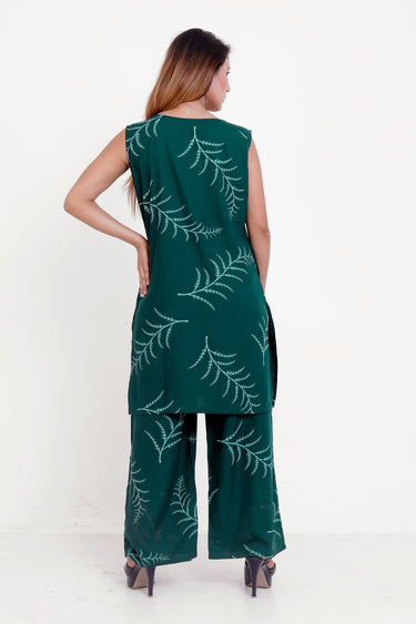 GroHood Emerald Fern Co-ord Set – Sleeveless Tunic & Wide-Leg Pants