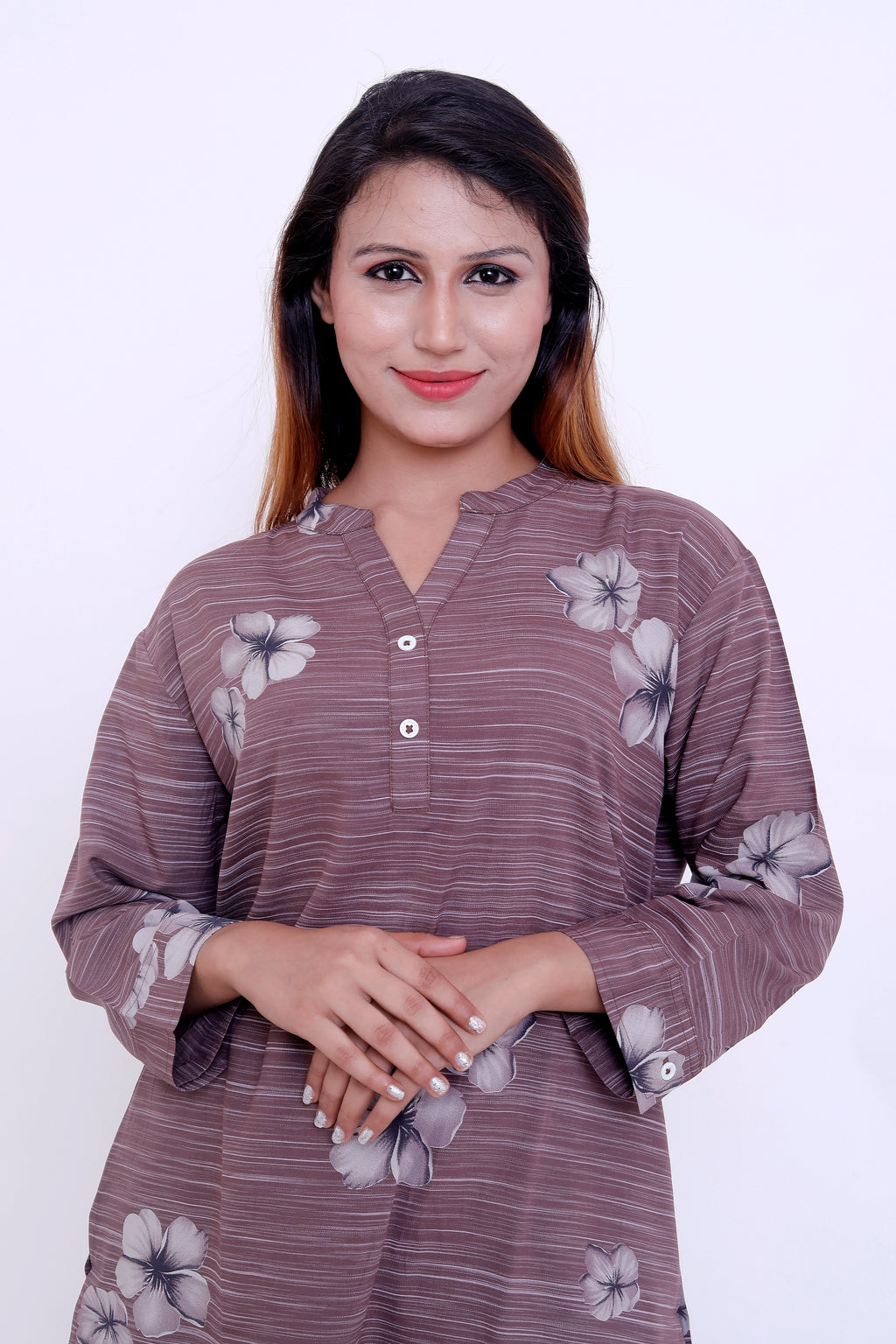 GroHood Mauve Line Co-ord Set – Striped Top & Wide-Leg Pants