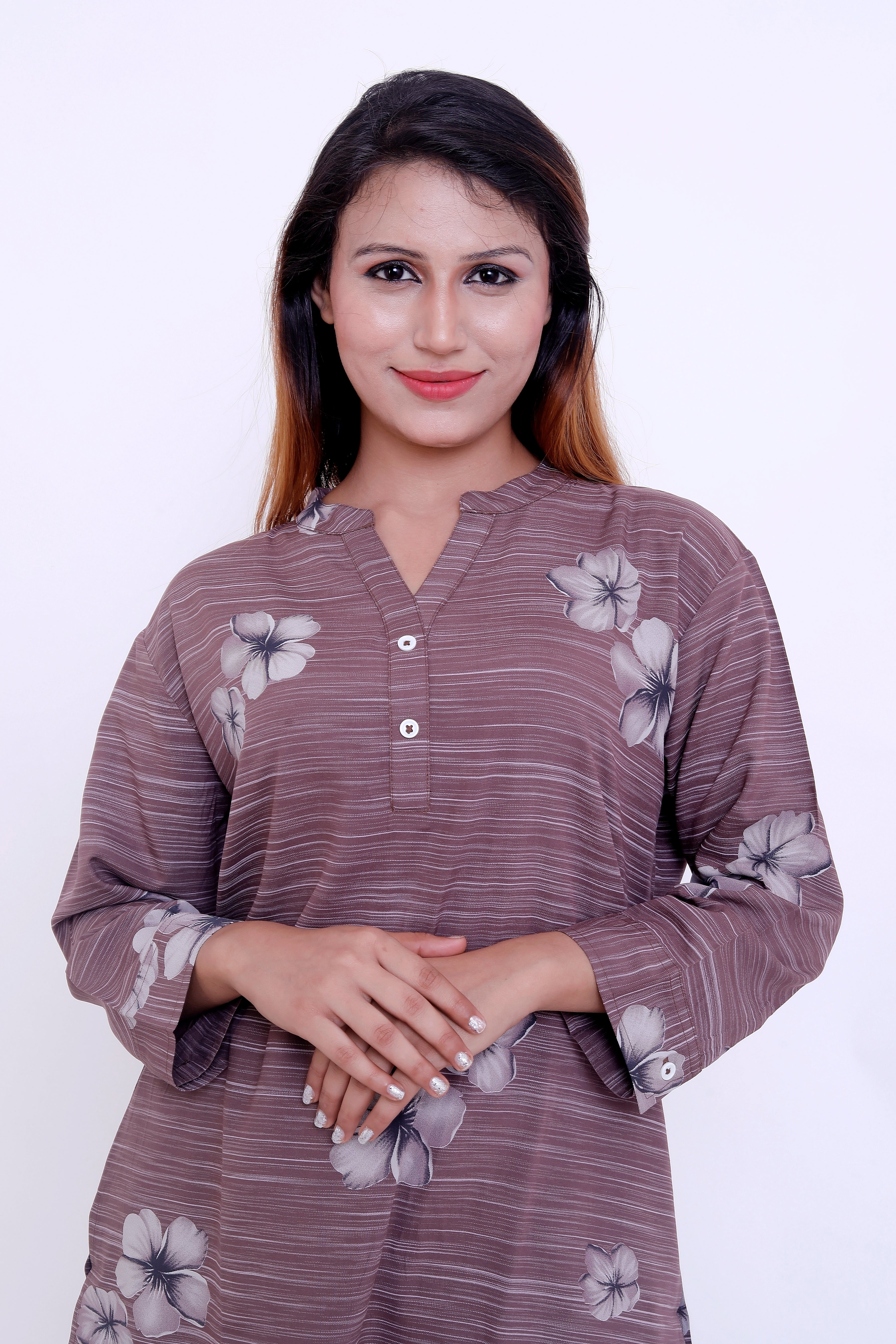 GroHood Mauve Line Co-ord Set – Striped Top & Wide-Leg Pants