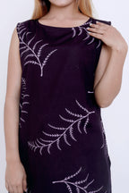 GroHood Wine Fern Co-ord Set – Sleeveless Top & Wide-Leg Pants