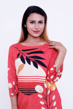 GroHood Coral Tropic Co-ord Set – Printed Tunic & Wide-Leg Pants
