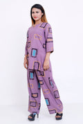 GroHood Lilac Pop Co-ord Set – Printed Top & Relaxed Pants
