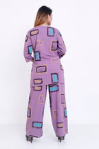 GroHood Lilac Pop Co-ord Set – Printed Top & Relaxed Pants