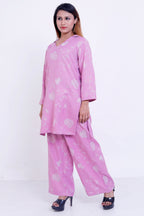 GroHood Blush Bloom Co-ord Set – Floral Printed Tunic & Wide-Leg Pants