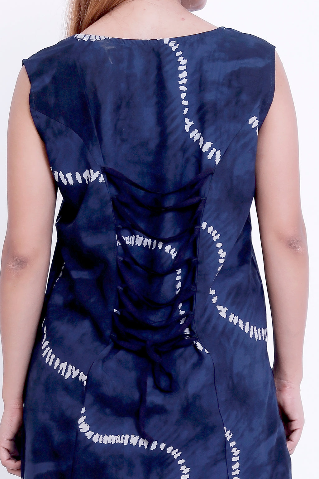 GroHood Indigo Drift Co-ord Set – Sleeveless Tie-Dye Tunic & Wide-Leg Pants