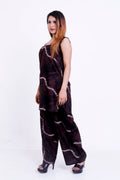 GroHood Cocoa Drift Co-ord Set – Sleeveless Tie-Dye Tunic & Wide-Leg Pants