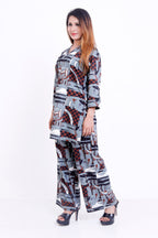GroHood Urban Mosaic Co-ord Set – Abstract Printed Tunic & Straight-Leg Pants