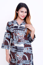 GroHood Urban Mosaic Co-ord Set – Abstract Printed Tunic & Straight-Leg Pants