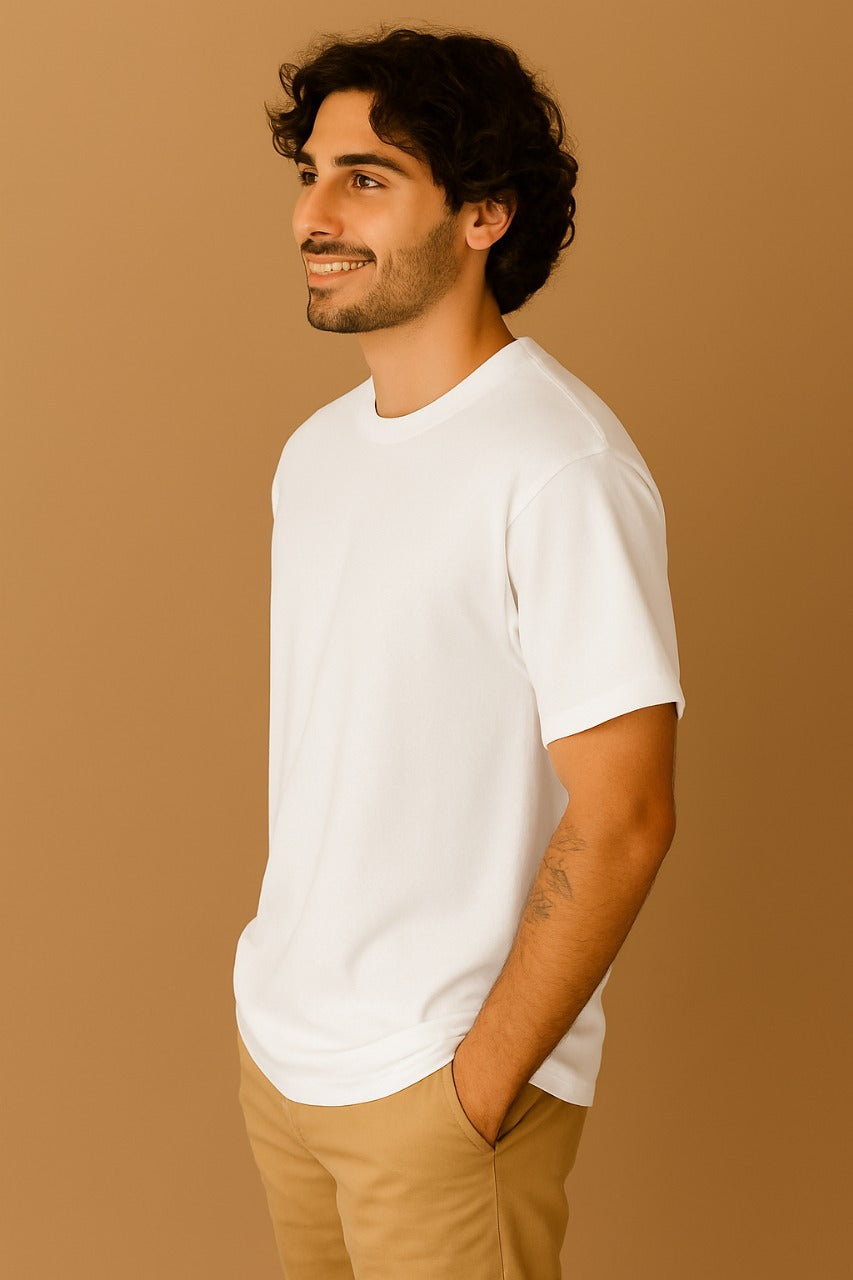 The Classic White – GroHood Oversized Streetwear Tee