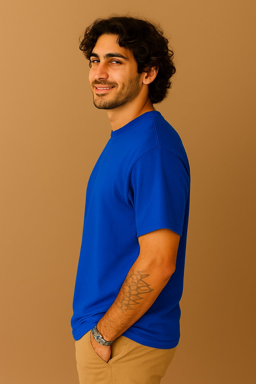 GroHood Men’s Royal Blue Oversized T-Shirt