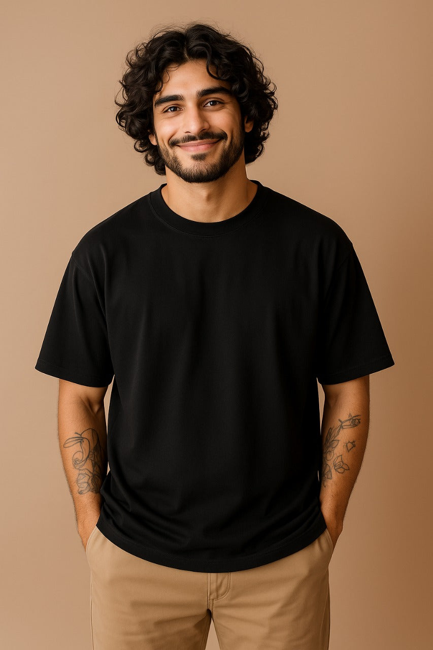 GroHood Oversized Tee – Black